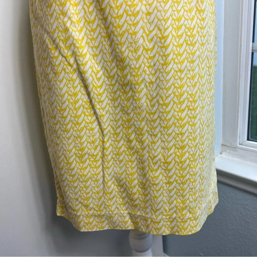 Cynthia Rowley Yellow White Print Skirt | Size 6‎ | Cotton Blend